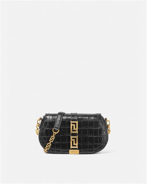 versace anfibi crosta viola|versace croc shoulder bags.